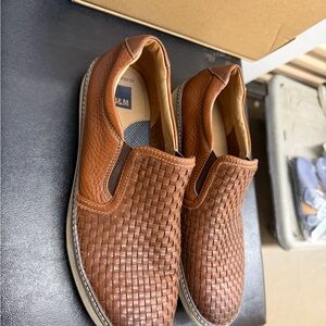 J&M Tan Woven Loafers